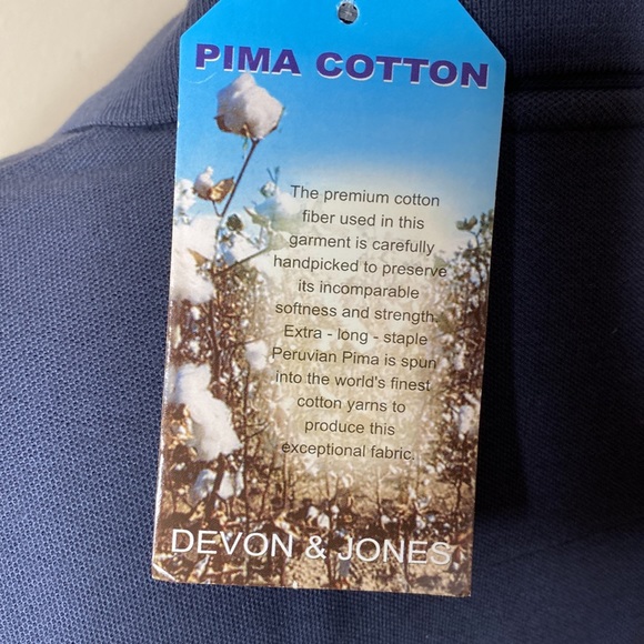 NWT Devon & Jones ladies polo navy blue 💯 Prima cotton size medium . - Picture 4 of 7